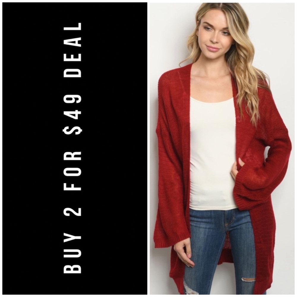 ❄️BURGUNDY LIGHTWEIGHT SWEATER CARDIGAN